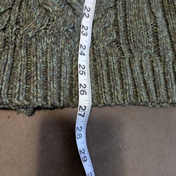 Old Navy Green Hoodie Cable Knit Sweater with Toggle Closures - Picture 7 of 7